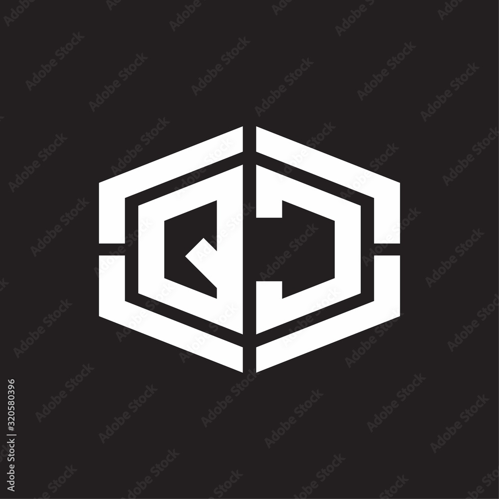 QC Logo monogram with hexagon shape and piece line rounded design tamplate QC Logo monogram with hexagon shape and piece line rounded design tamplate