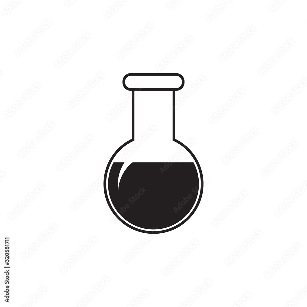 Chemical flask, simple icon. Symbol of laboratory research. Vector illustration. Chemical flask, simple icon. Symbol of laboratory research. Vector illustration.