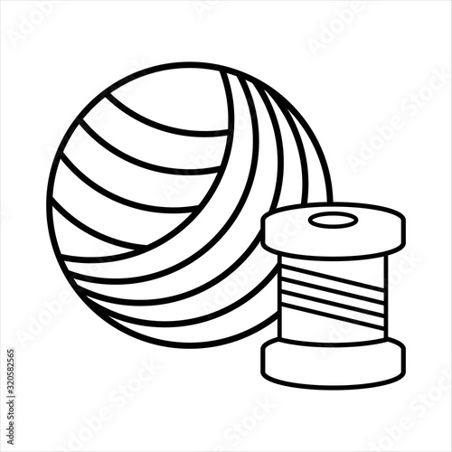 needlework tool line icon thread