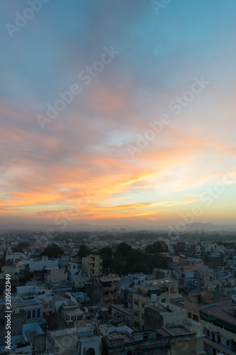 Beautiful sunrise view at Udaipur  Rajasthan  India