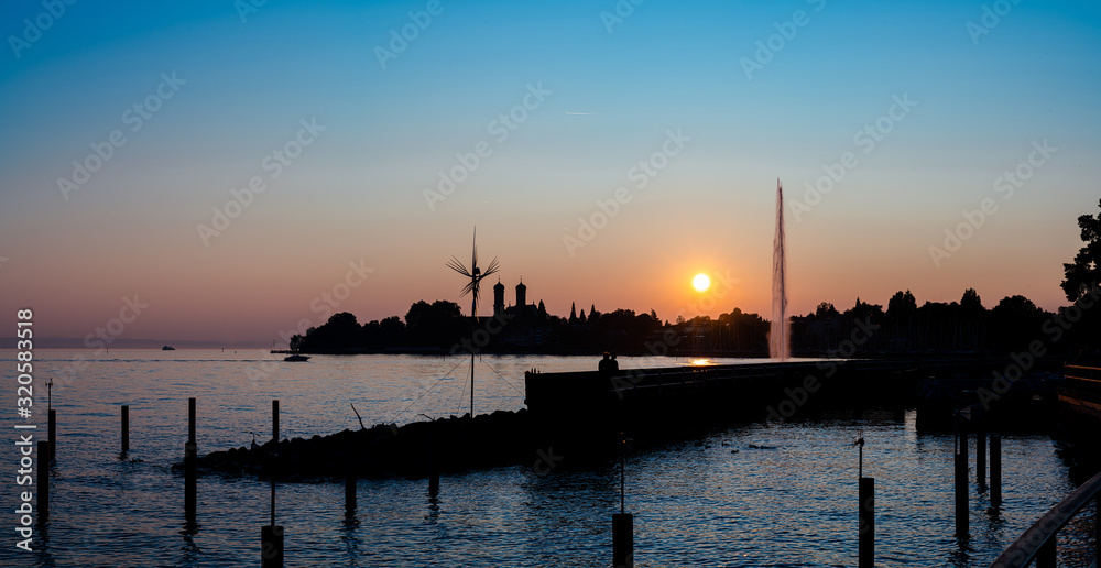 sunset at the city near the lake sunset at the city near the lake