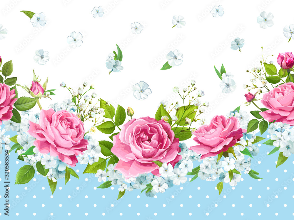 Pastel Pink Vintage Floral Background