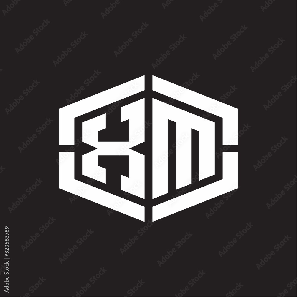 XM Logo monogram with hexagon shape and piece line rounded design tamplate XM Logo monogram with hexagon shape and piece line rounded design tamplate