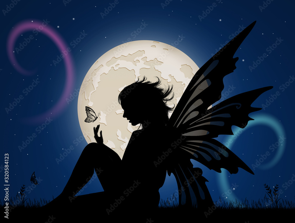 Fairy in the moonlight