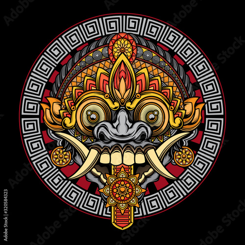 rangda mask vector design