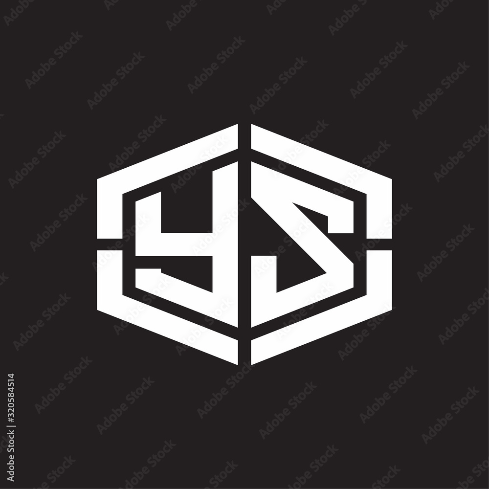 YS Logo monogram with hexagon shape and piece line rounded design tamplate YS Logo monogram with hexagon shape and piece line rounded design tamplate