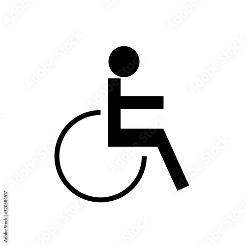Disabled outline icon isolated. Symbol, logo illustration for mobile concept and web design.