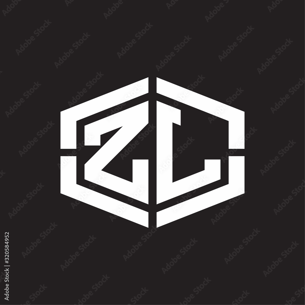 ZL Logo monogram with hexagon shape and piece line rounded design tamplate ZL Logo monogram with hexagon shape and piece line rounded design tamplate