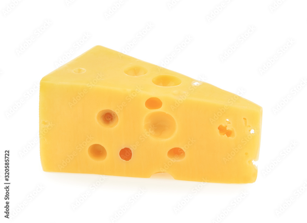 piece of cheese isolated white background piece of cheese isolated white background