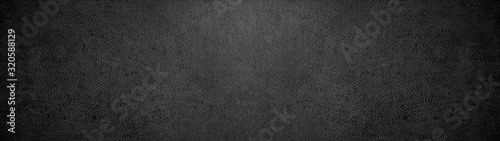 Old black grey gray rustic leather texture - Background banner panorama long