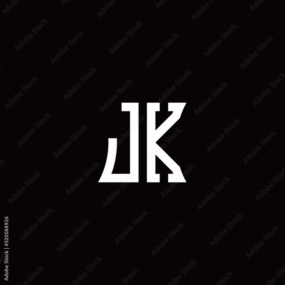 JK monogram logo with curved side style design template JK monogram logo with curved side style design template