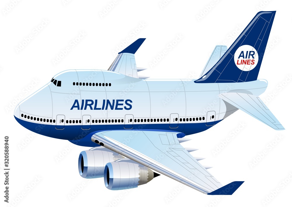 Cartoon Commercial Airplane