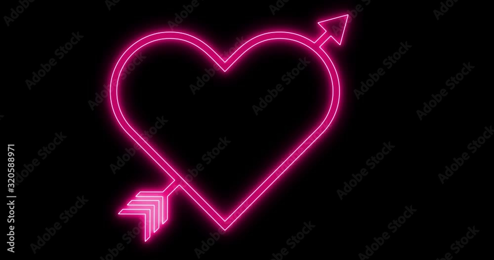 Flickering Valentine's Day Neon Heart Flickering Valentine's Day Neon Heart