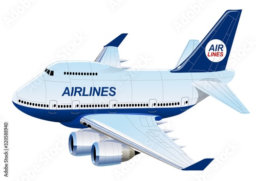 Cartoon Commercial Airplane