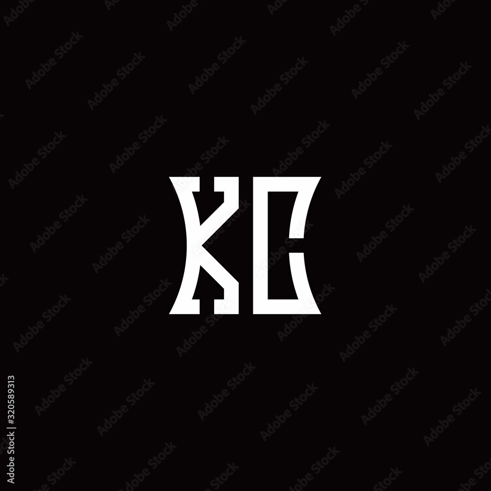 KC monogram logo with curved side style design template KC monogram logo with curved side style design template