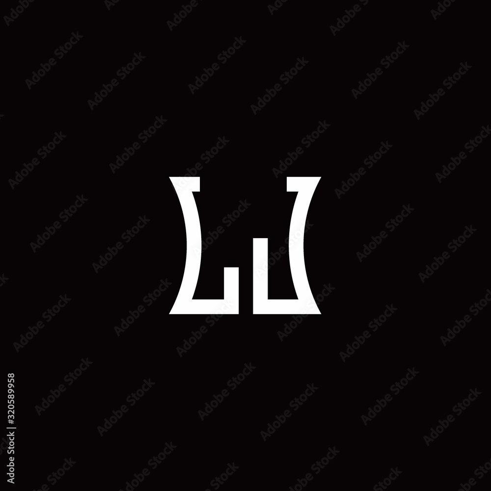 LJ monogram logo with curved side style design template LJ monogram logo with curved side style design template