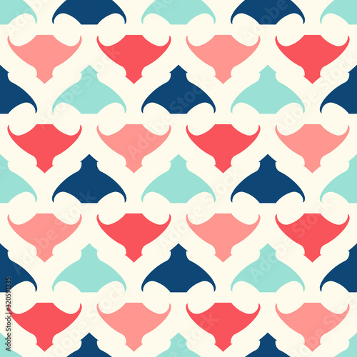Bright seamless pattern with geometric elements.