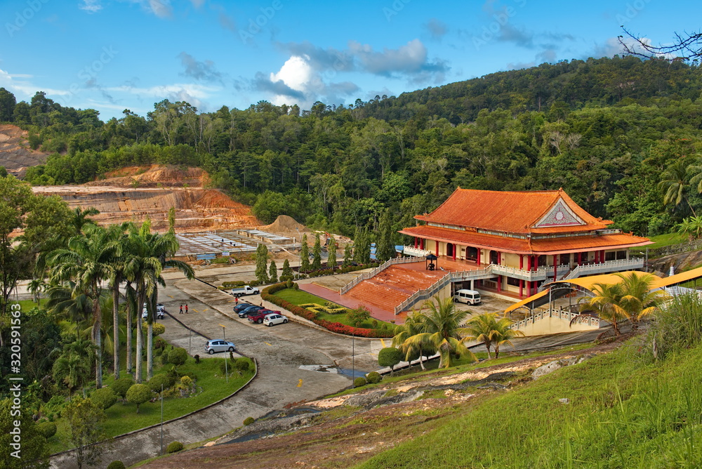 Sandakan. Malaysia. November 27, 2018. Ti Tsang Pusa Buddhist temple, located on top of a mountain on the Pacific ocean. Sandakan. Malaysia. November 27, 2018. Ti Tsang Pusa Buddhist temple, located on top of a mountain on the Pacific ocean.