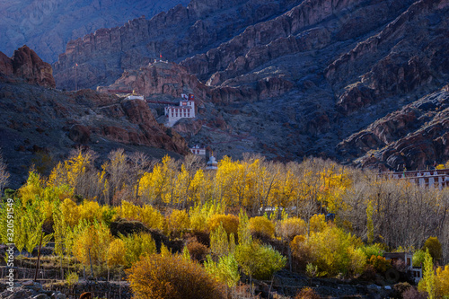 Ancient town on mountain in leh-Ladkh city
