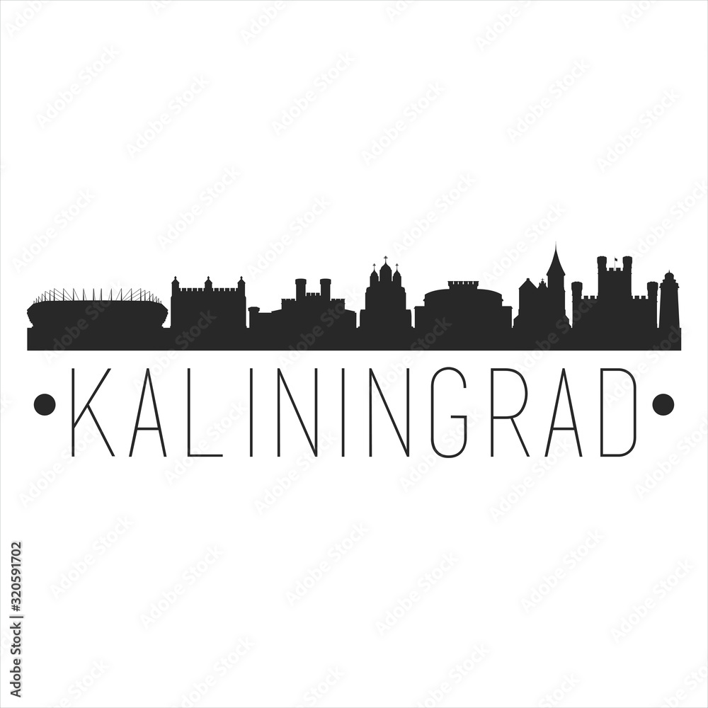 Kaliningrad Russia. City Skyline. Silhouette City. Design Vector. Famous Monuments.