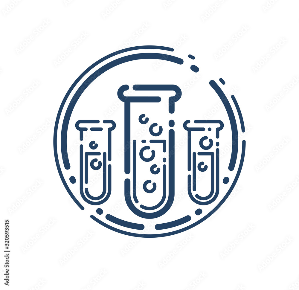 Test tube vector simple linear icon, science chemistry and medicine analysis line art symbol, laboratory research. Test tube vector simple linear icon, science chemistry and medicine analysis line art symbol, laboratory research.
