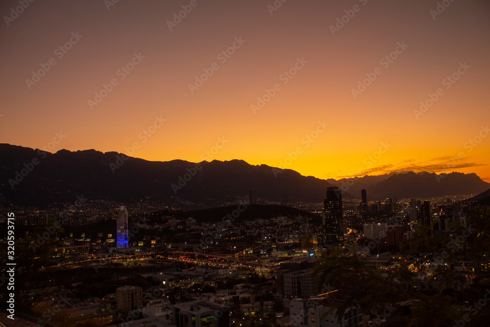 Sunset view in Monterrey Mexico