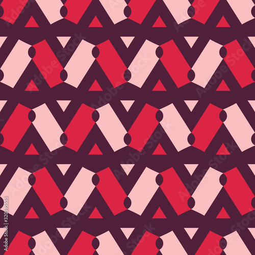 Monochrome seamless pattern with geometric shapes.