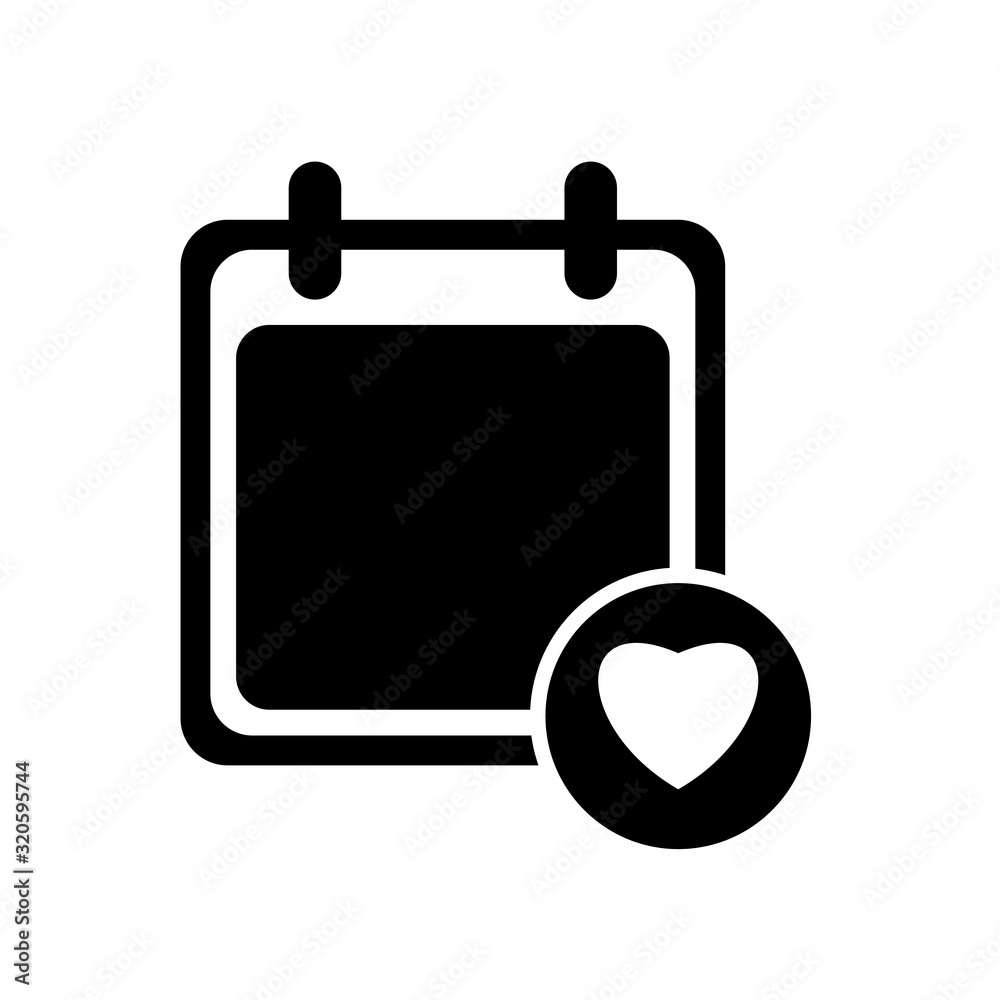 Valentine icon. Calendar flat icon design. Valentine icon. Calendar flat icon design.