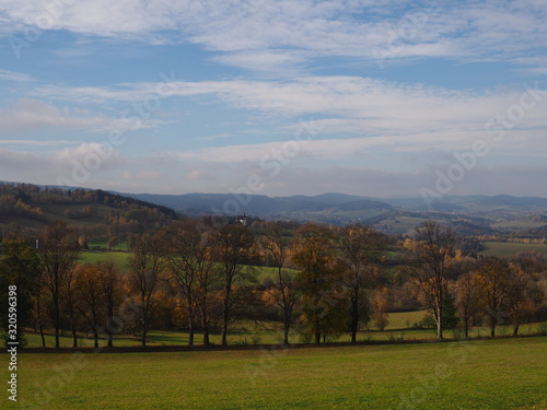 Czech nature landscape in countryside on autumn, pretty