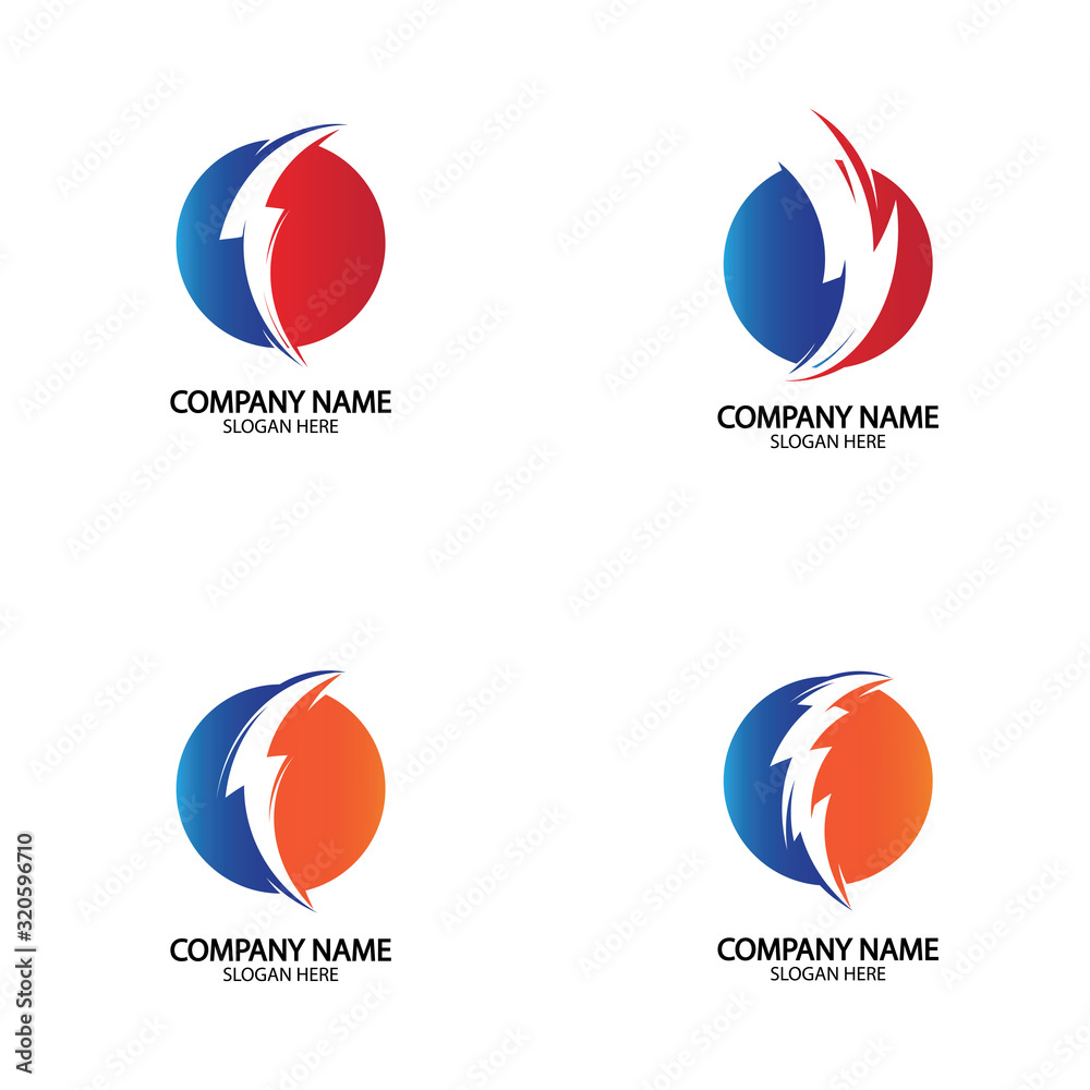 lightning thunderbolt electricity logo design template lightning thunderbolt electricity logo design template