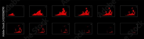 fire splash effect. fire effect sprite sheet for cartoon, animation, mobile games or motion graphic.