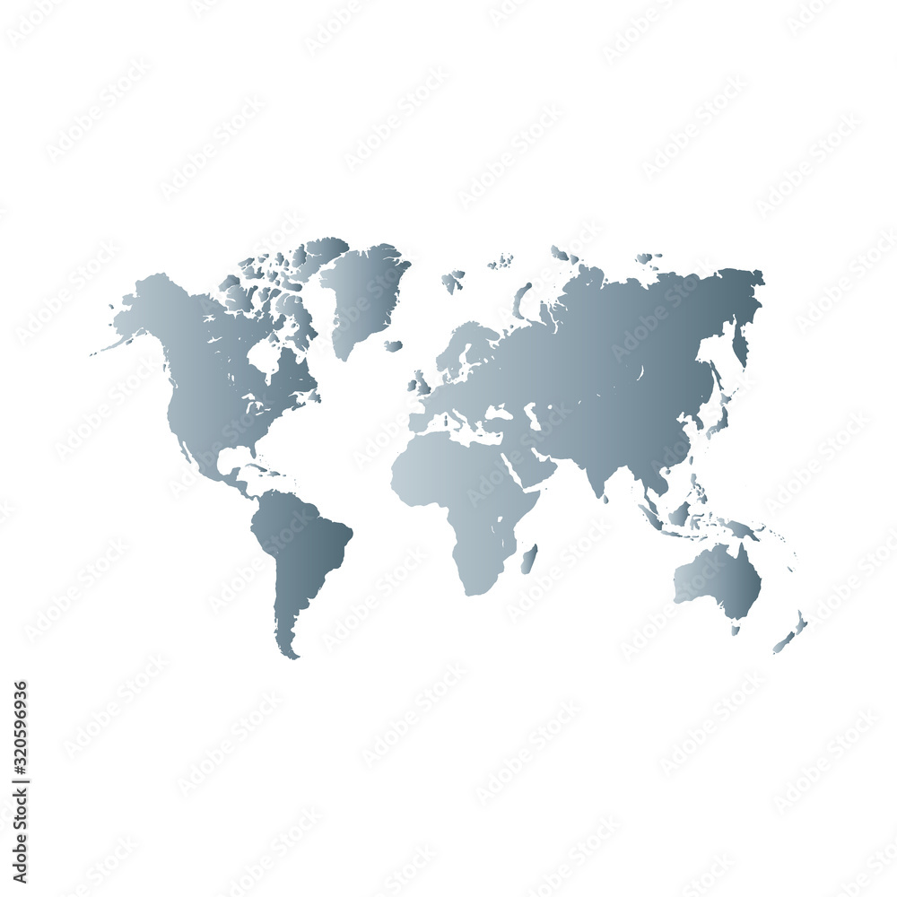 world map on white background