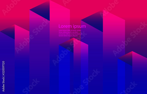 Square graphic, abstract gradation on a classic blue and Fluorescent pink  background with copy space. card. Poster. elements design for presentation background.