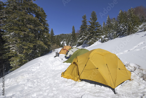 Snow Camp. Uludag, National Park, Bursa Turkey.
