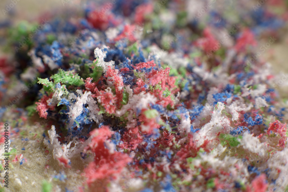 Mikroplastik Kunststoff Partikel extrem Makro Abrieb Abfall Industrie Umwelt Mikroplastik Kunststoff Partikel extrem Makro Abrieb Abfall Industrie Umwelt