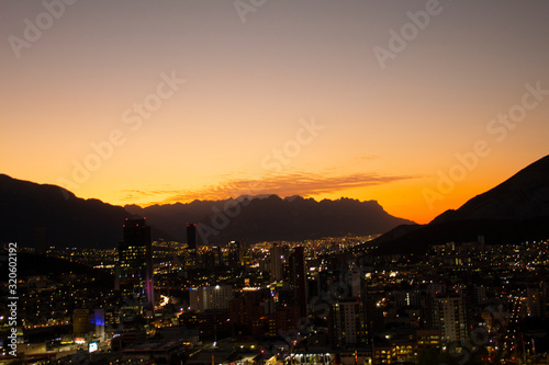 Sunset view in Monterrey Mexico