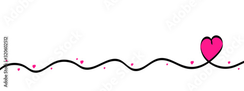 Herz Banner mit Pinselstrich in Pink