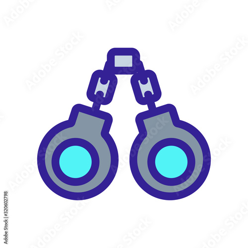handcuffs icon vector. A thin line sign. Isolated contour symbol illustration