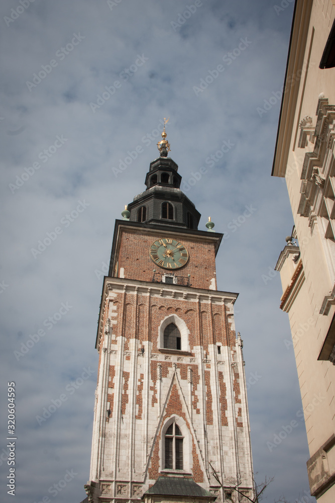 old clock tower in krakow