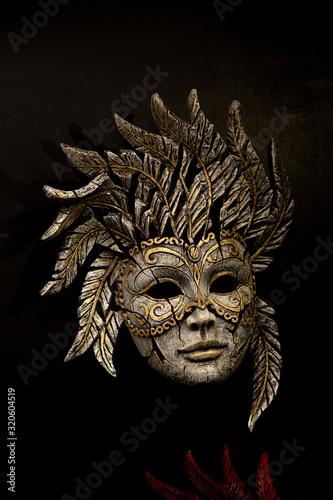mask on black background