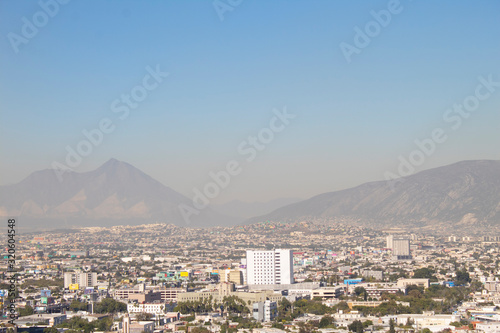 View of the progress in pollution in the city of Monterrey Mexico
