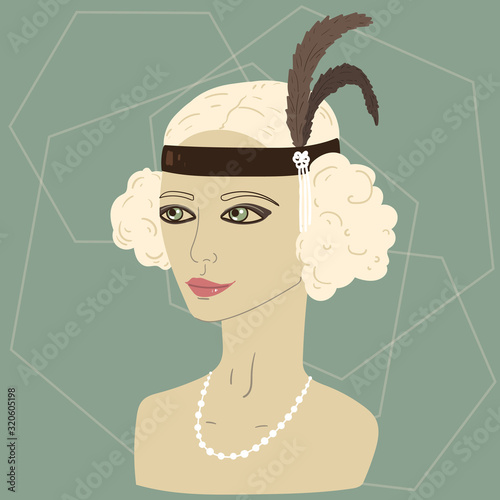 retro girl from the early twentieth century