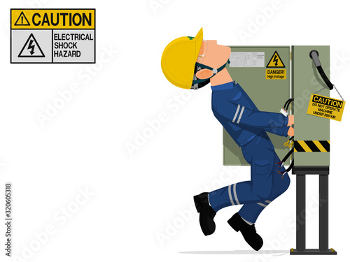 A worker is injured by the electrical shock