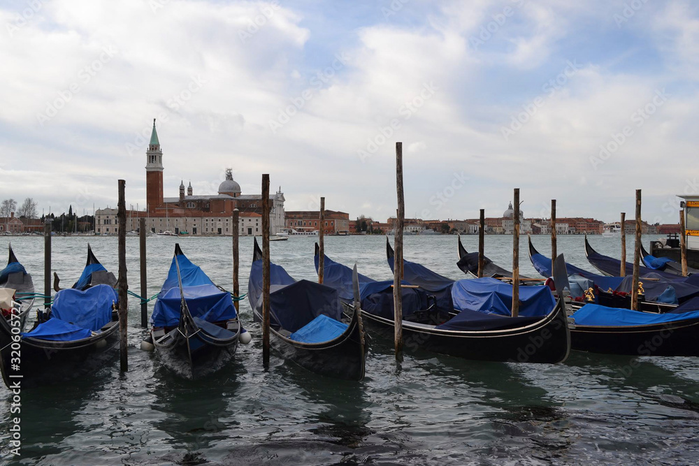 the gondolas in venice after work