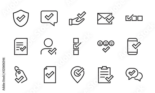  A simple set of claim related vector line icons. Contains icons such as security guarantee, received document, read message, verification, quality and much more. Editable Bar. 48x48 Pixel Perfect.