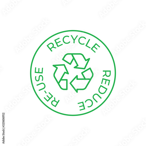 Recycle, reuse, reduce vector icon