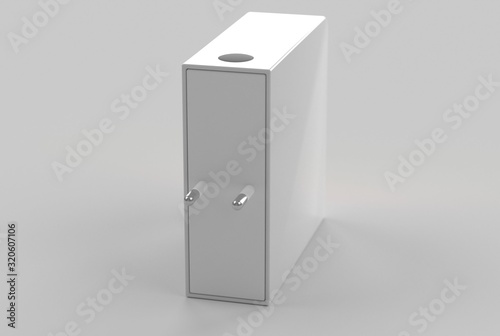 Electrical adapter to USB port on a white background rear view 3d render photo