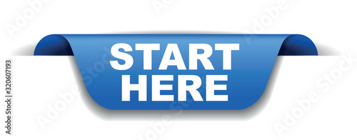 blue vector banner start here