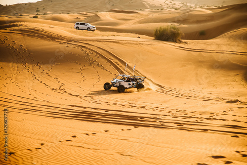 Photography White buggy in the desert