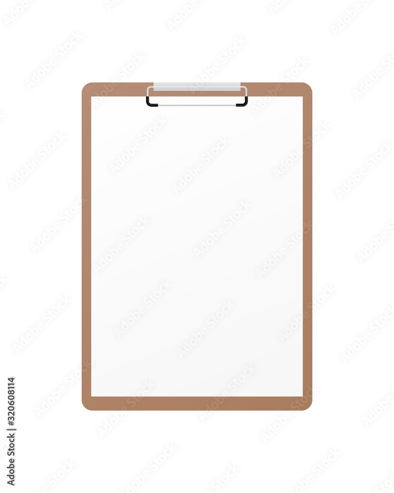 Realistic clipboard with blank paper mockup. Mockup vector isolated. Template design. Realistic vector illustration. Realistic clipboard with blank paper mockup. Mockup vector isolated. Template design. Realistic vector illustration.